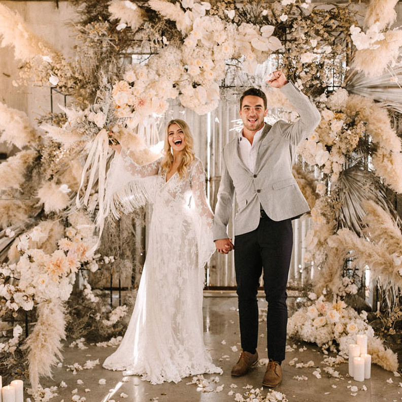 افكار ملفتة للتمتع بديكور حفل زفاف بوهيمي رائع