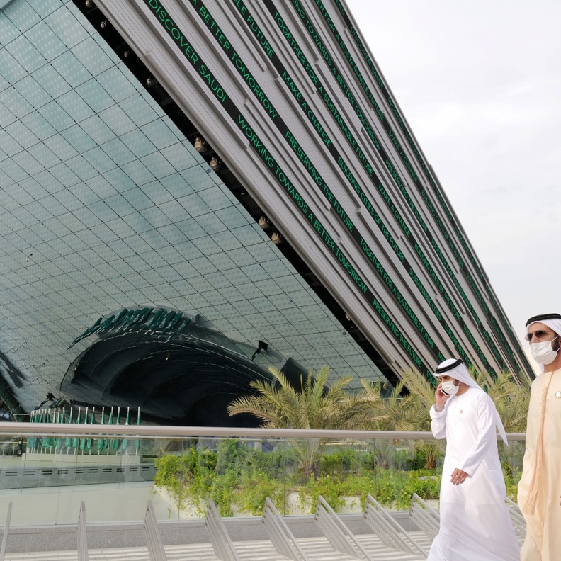الشيخ محمد بن راشد يزور جناح السعودية في إكسبو 2020 دبي - المصدر وكالة أنباء الإمارات 