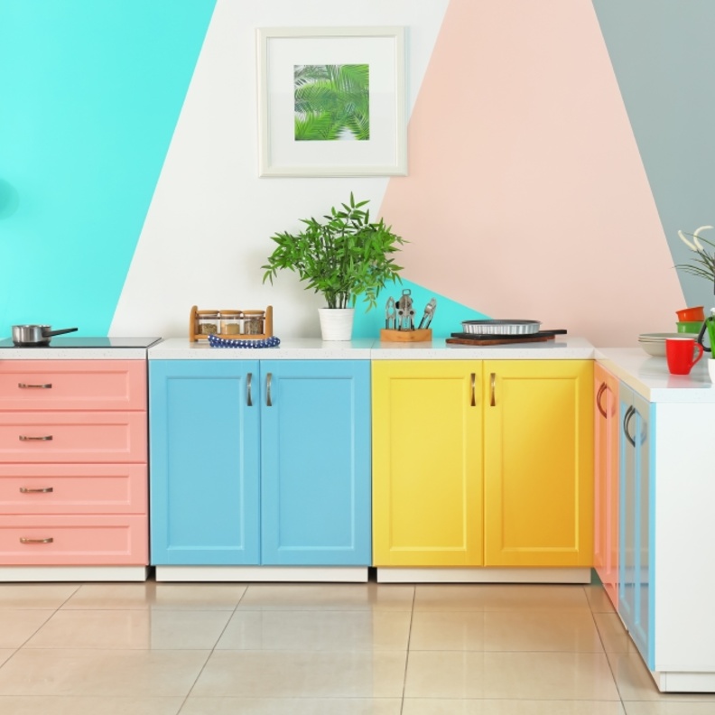 ديكور مطبخ عصري بدرجات الباستيل