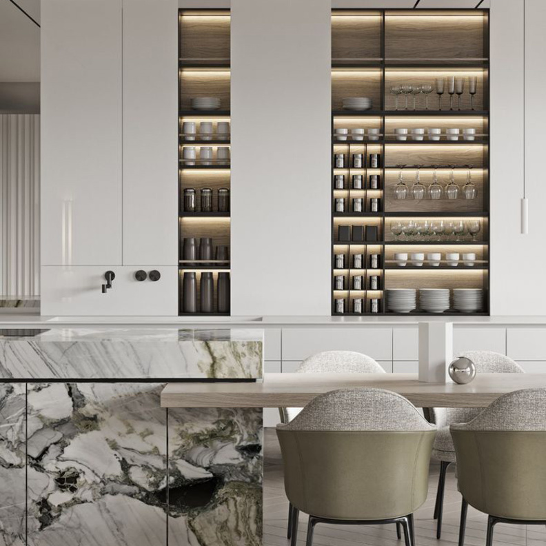 الرخام في ديكورات المطابخ