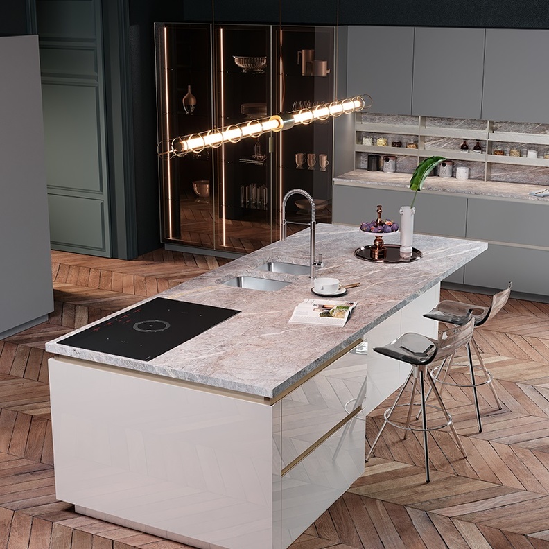 تصميم جهاز إنارة لإضاءة جزيرة المطبخ