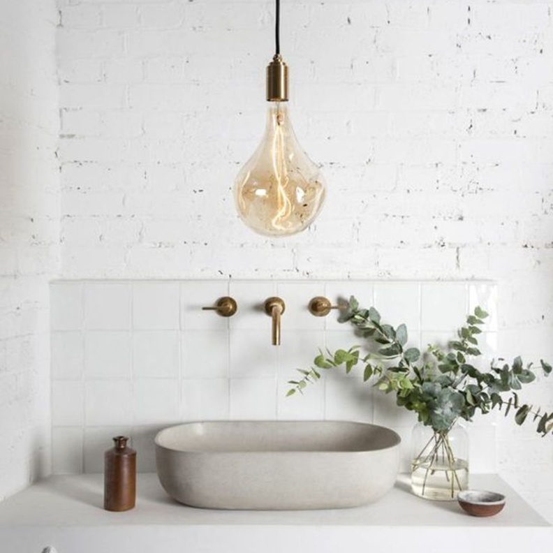 تصميم مغاسل من الخرسانة لديكو ر حمام صناعي وعصري