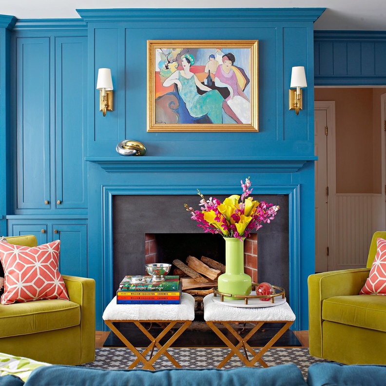 خلفية ملونة لديكورات غرف معيشة مودرن