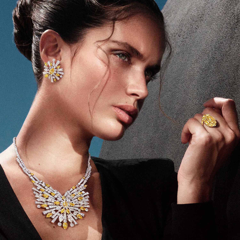 أروع المجوهرات المرصعة بالماس الأصفر من أحدث مجموعات المجوهرات