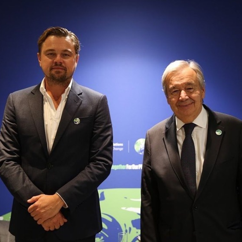 ليوناردو دي كابريو يلتقي بالأمين العام للأمم المتحدة