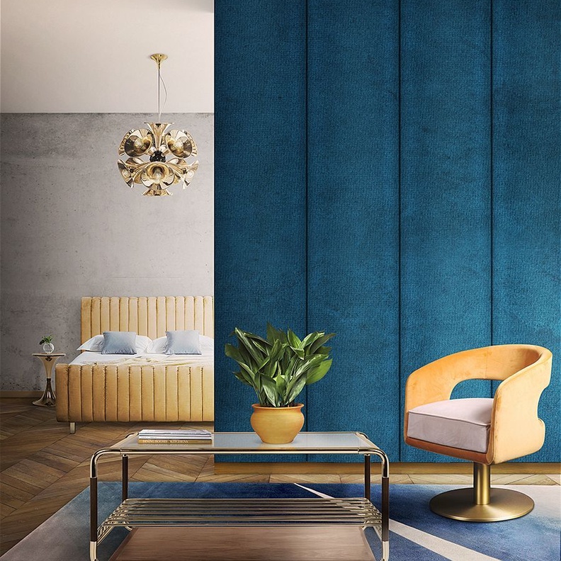 الأزرق في ديكور غرف النوم لهذا الشتاء