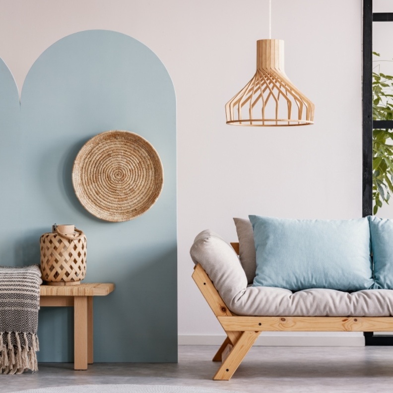 ديكورات بوهو من القش والخشب