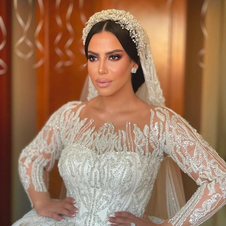 تفاصيل إطلالة ماهيتاب ابنة ماجد المصري الجمالية في حفل زفافها