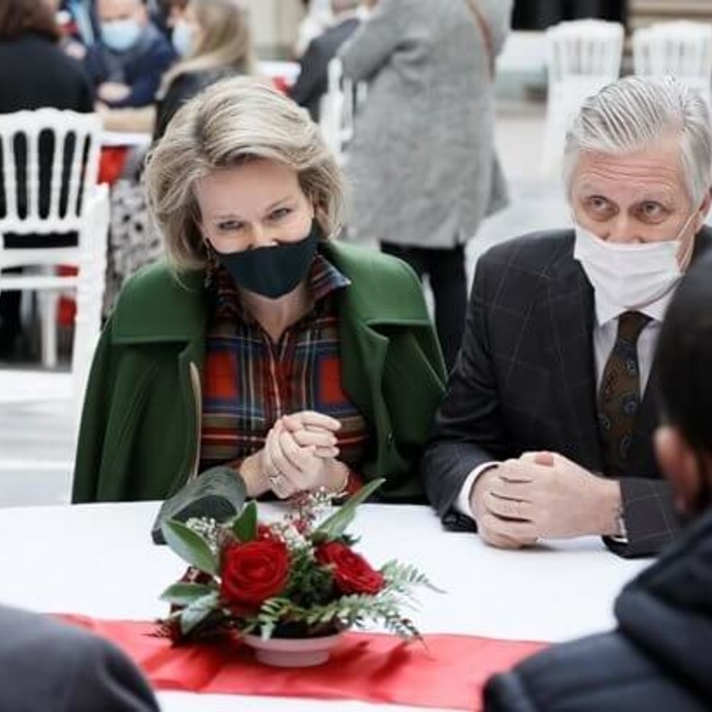 ملك وملكة بلجيكا في فعالية احتفالية بمناسبة موسم الأعياد