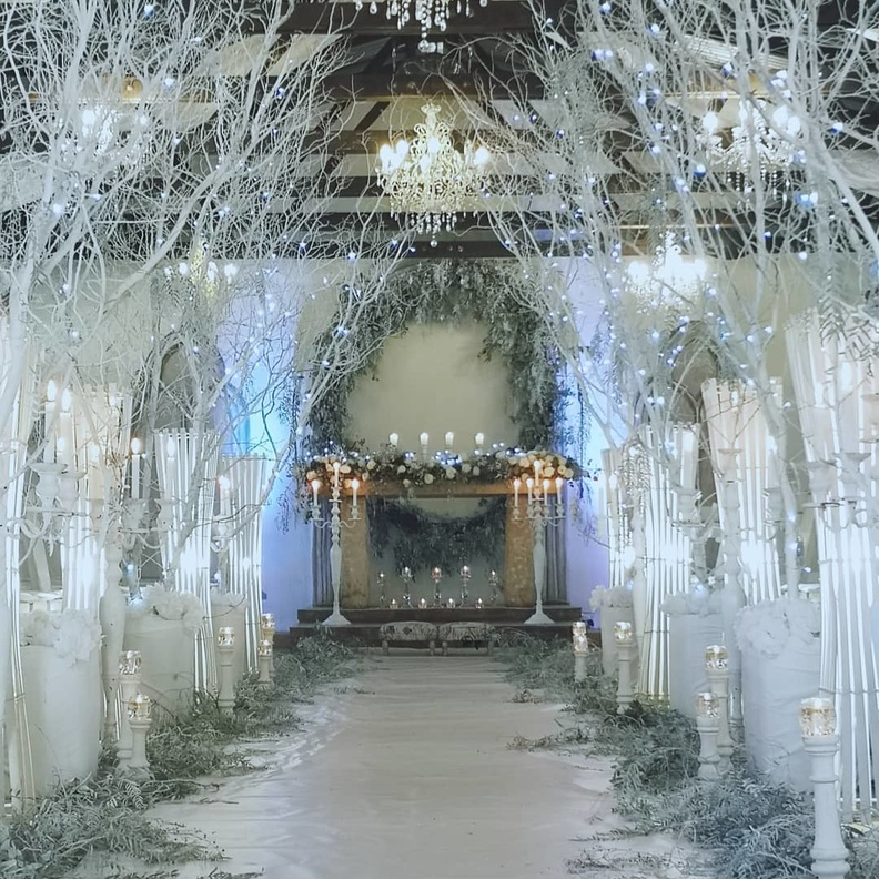 أفكار رائعة لحفلات الزفاف الشتوية باللونين الفضي والأبيض