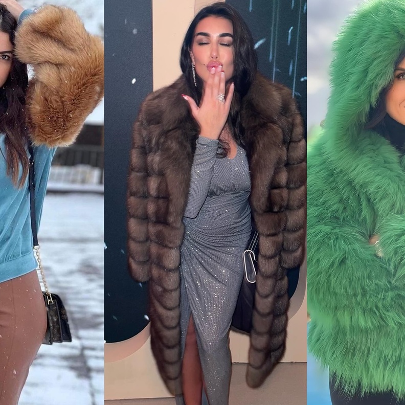 النجمات باطلالات من الفرو