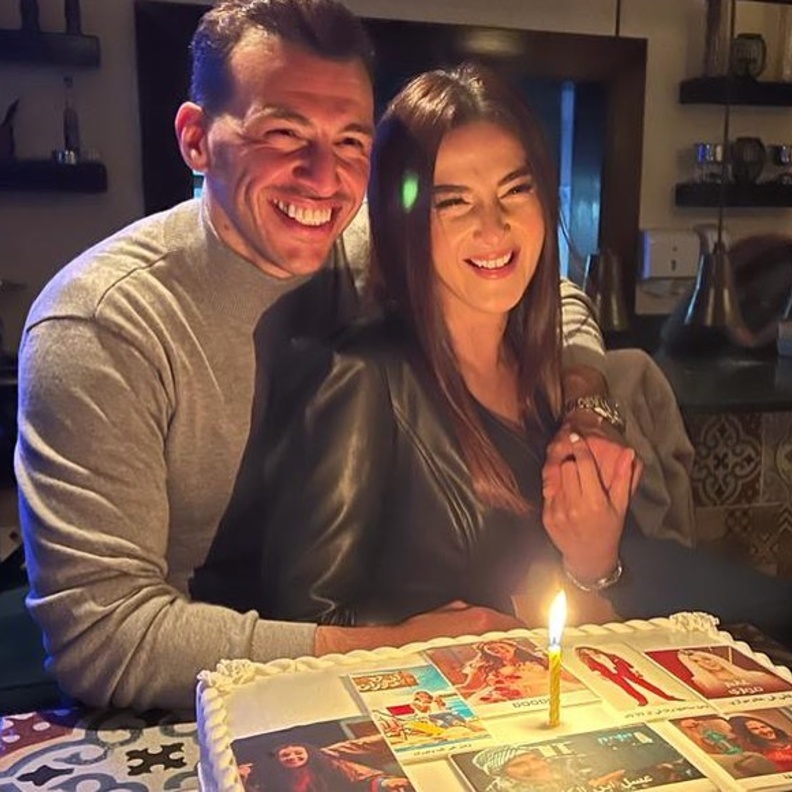 زوج دنيا سمير غانم يفاجئها بالإحتفال بعيد ميلادها