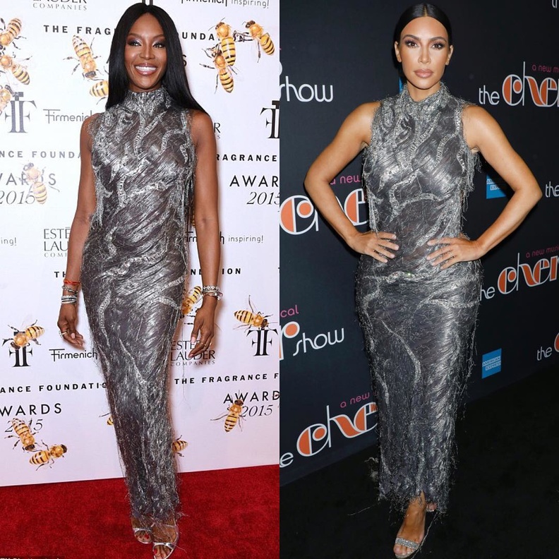 صور كيم كارداشيان تقلّد إطلالات ناعومي كامبل أو تستوحي منها