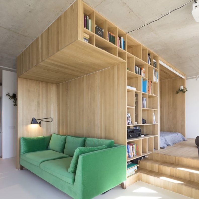 تصميم ذكي وعملي لأثاث شقة استديو صغيرة وعصرية