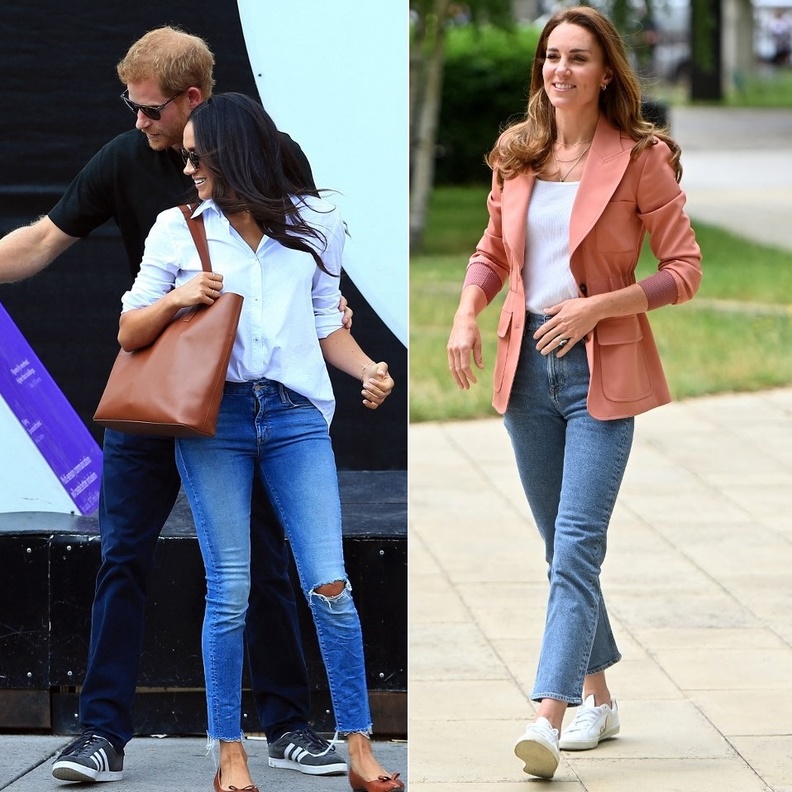 تنسيق البنطلون الدنيم على طريقة كيت ميدلتون وميغان ماركل