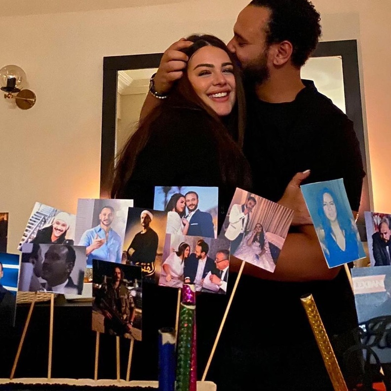 جانب من احتفال الممثل أحمد خالد صالح مع هنادي مهنا- انستغرام الفنان