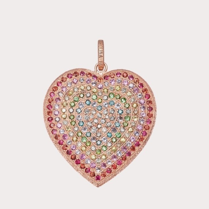قلادة ماس Rainbow Pavé Cuore من Carolina Bucci
