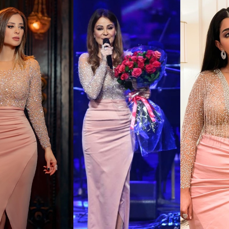 النجمات بفستان من تصميم يوسف الجسمي