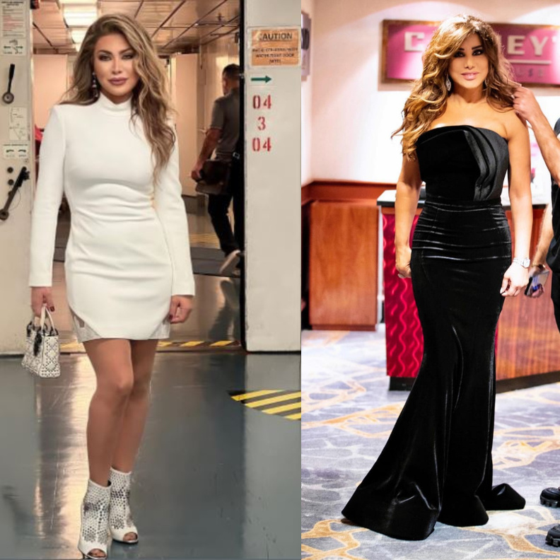 نجوى كرم بإطلالة حورية البحر ونوال الزغبي مشرقة في الأبيض أثناء رقصة الدبكة