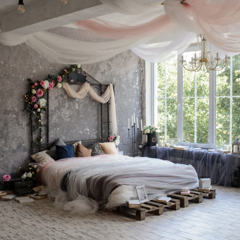 الورود لديكورات غرف نوم طبيعية