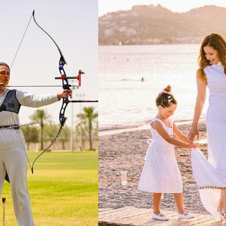 ابنة جورج وسوف مع والدتها