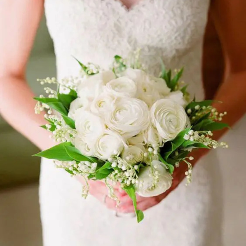 أفكار رائعة لباقات زهور العرائس لحفلات الزفاف بزهور زنبق الوادي