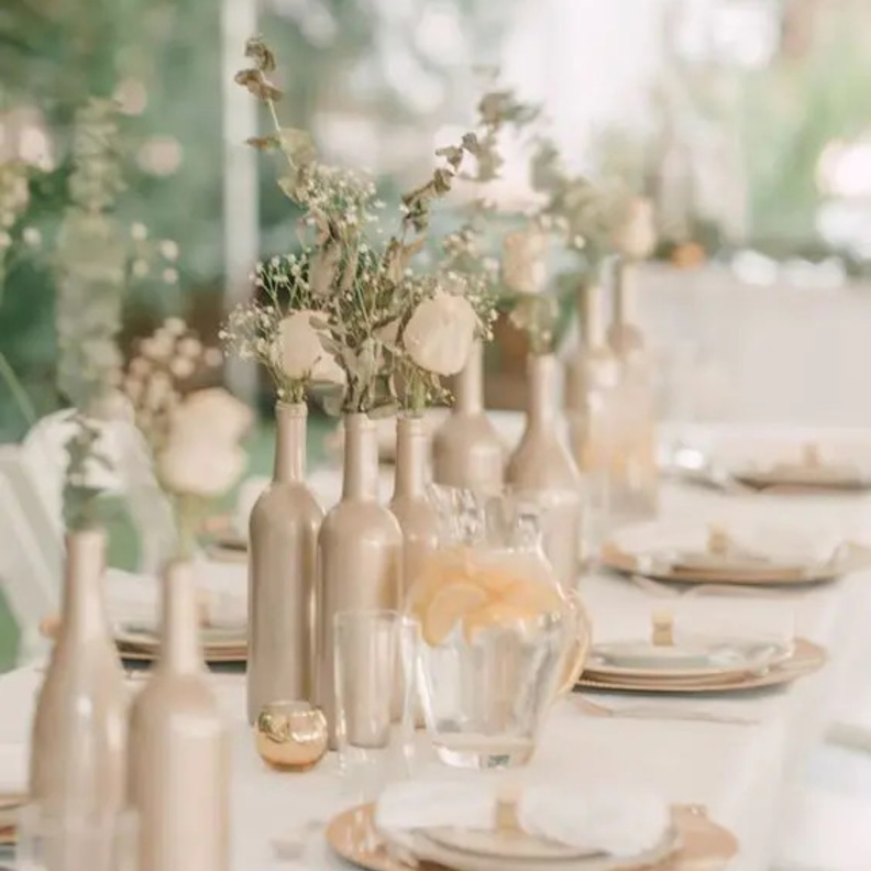 أفكار ديكور رائعة بالزجاجات لحفلات الزفاف