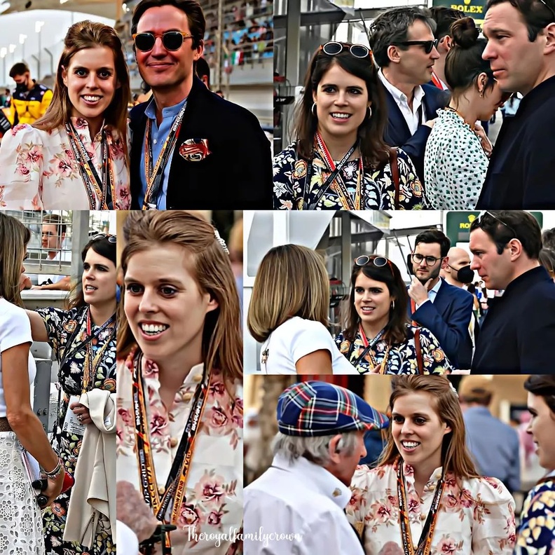 الأميرتان بياتريس ويوجين تظهران في سباق الجائزة الكبرى في البحرين