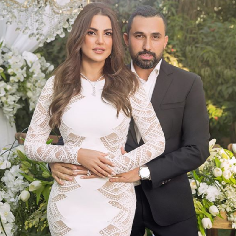 درة زروق مع عريسها في حفل عقد قرانها =- انستغرام الفنانة