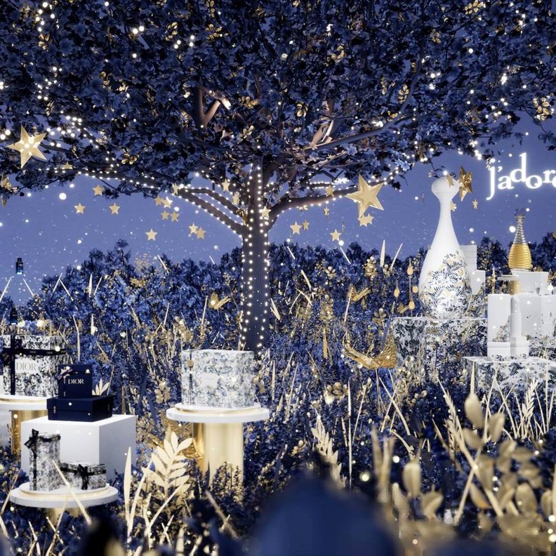 مساحة Dior X Emperia ضمت الزهور والأشجار وسط خلفية لن تكون ممكنة في العالم الحقيقي