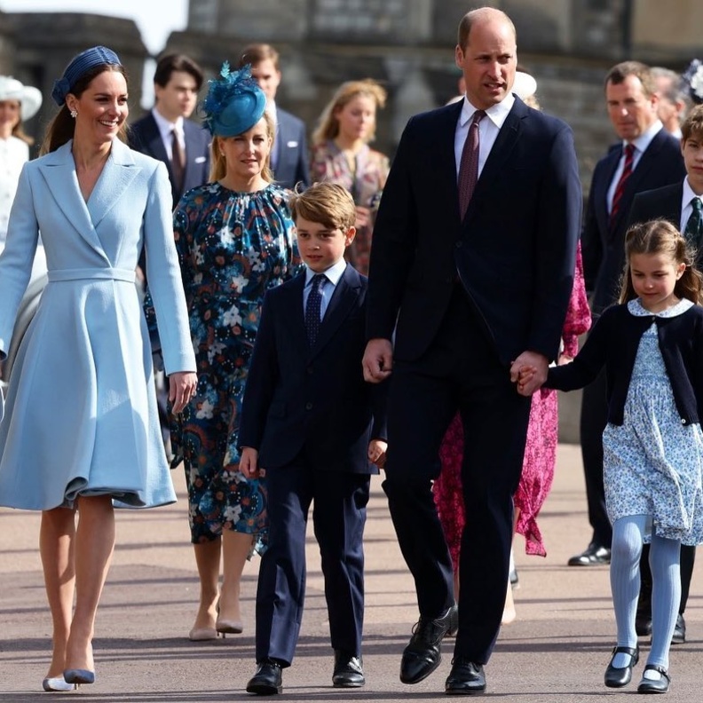 العائلة المالكة البريطانية تحضر قداس يوم عيد الفصح في غياب الملكة