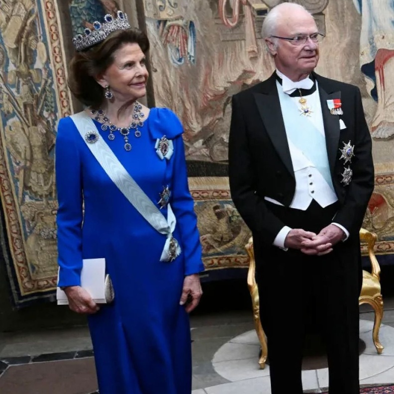 ملك وملكة السويد يستضيفان حفل العشاء الرسمي السنوي