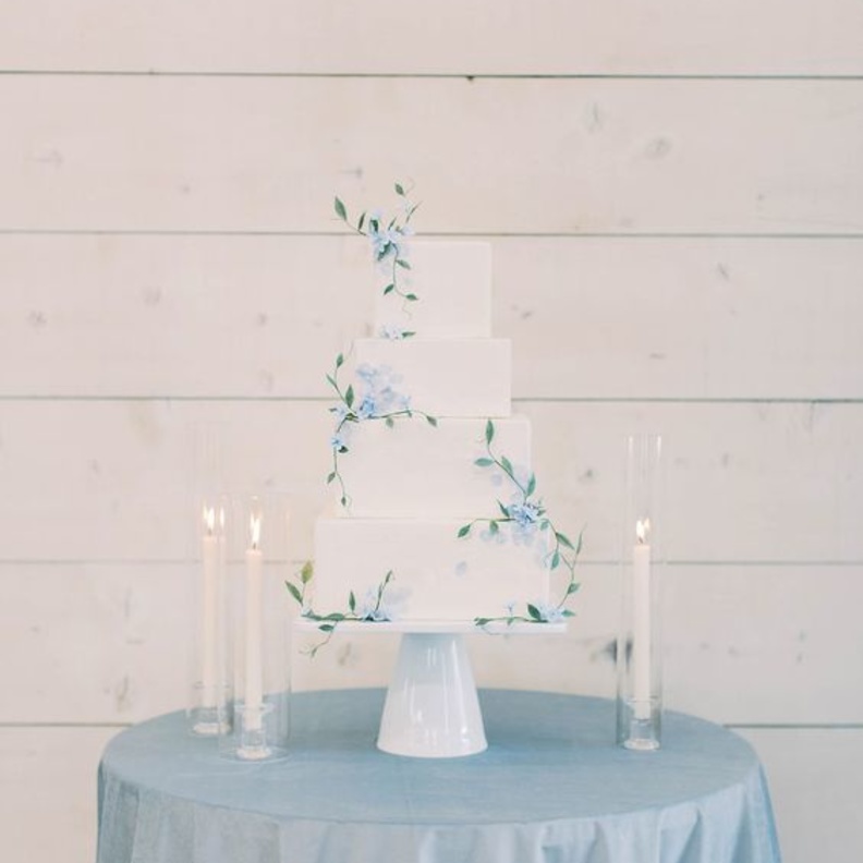 افكار كعكات زفاف باللونين الابيض والازرق  (1)