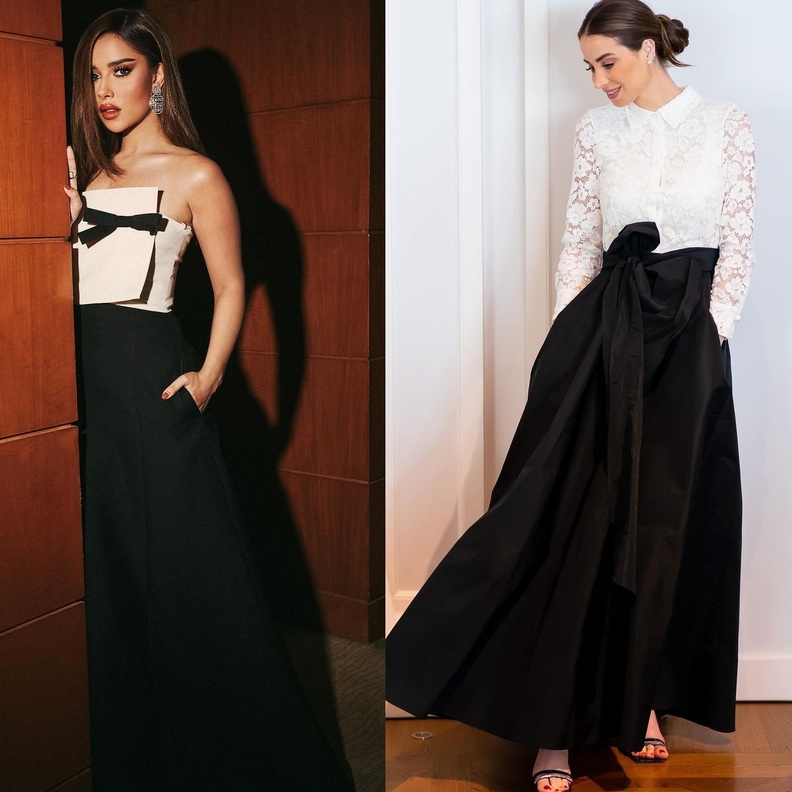 بلقيس وأنابيلا هلال تتألقان بالأسود والأبيض