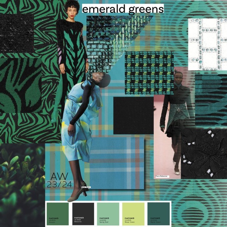 تشابكت تدرجات لون الأخضر الحمضي مع الأخضر الزمردي في نسيج التويد