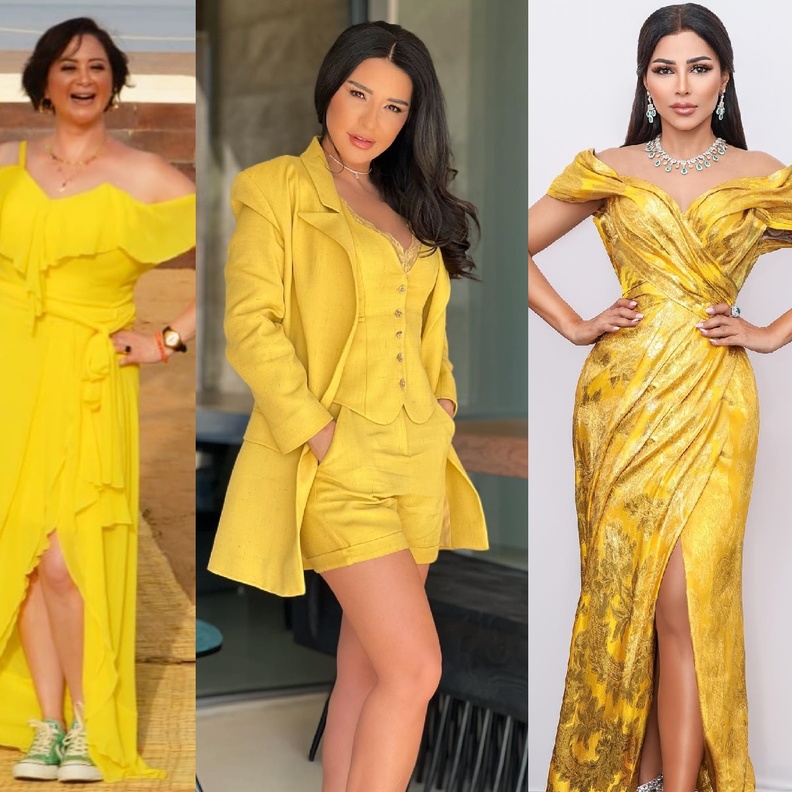 النجمات باللون الاصفر 