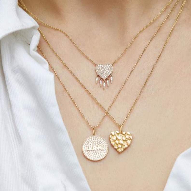 قلادة DIAMOND HEART FRINGE من Sydney Evan