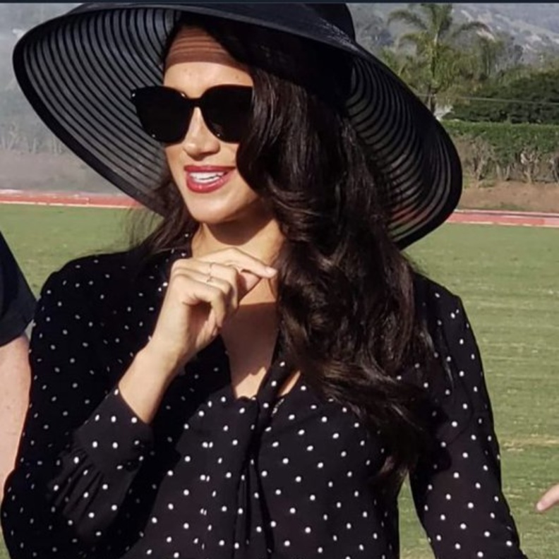 ميغان ماركل Meghan Markle خلال آخر مباراة POLO للأمير هاري في نادي سانتا باربرا للبولو والمضرب