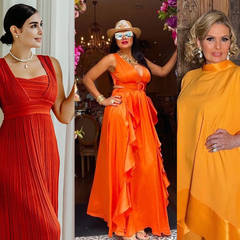 النجمات في اطلالات برتقالية 