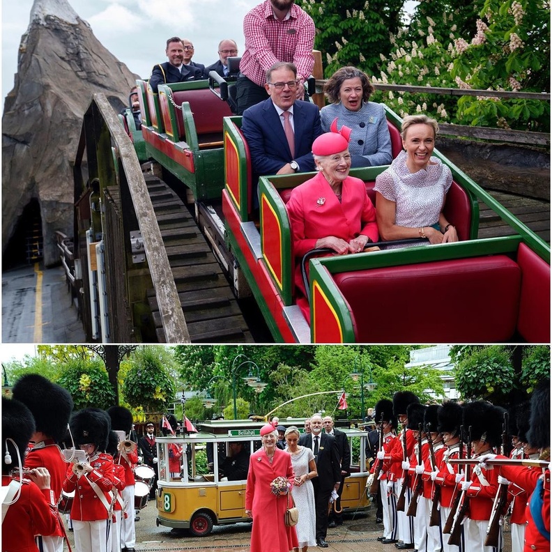 ملكة الدنمارك تقوم بتجربة الألعاب في مدينة ملاهي في أحدث ظهور لها