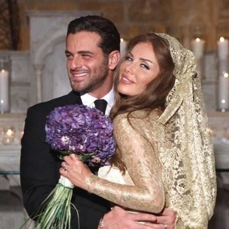 نيكول سابا ويوسف الخال في زفافهما