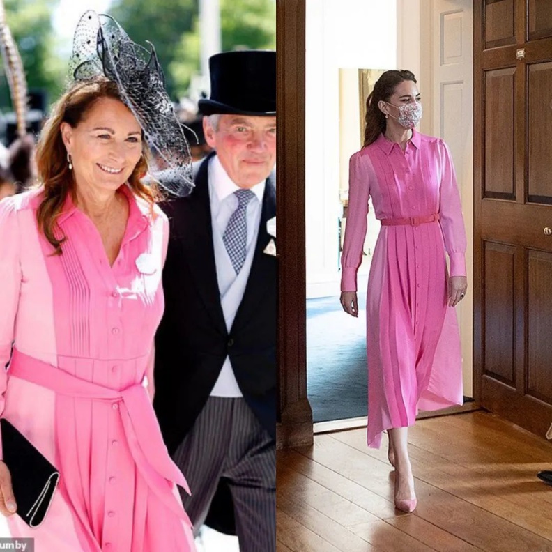 هل أعارت كيت ميدلتون فستانها الوردي لوالدتها؟