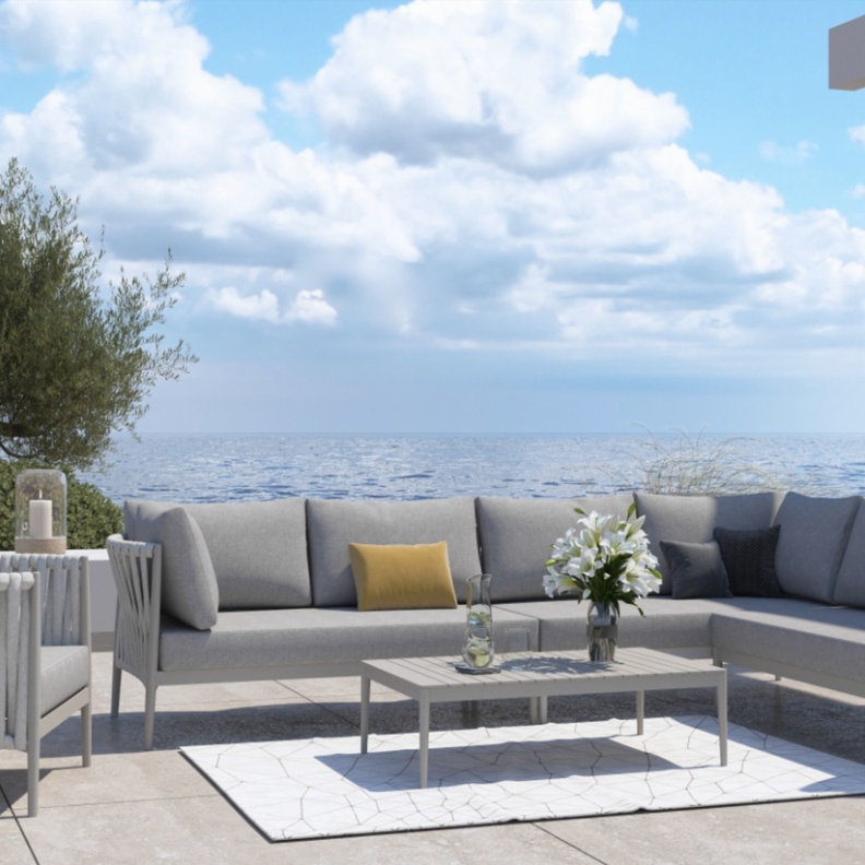 أثاث عصري وبألوان حيادية لديكورات الجلسات الخارجية 2022