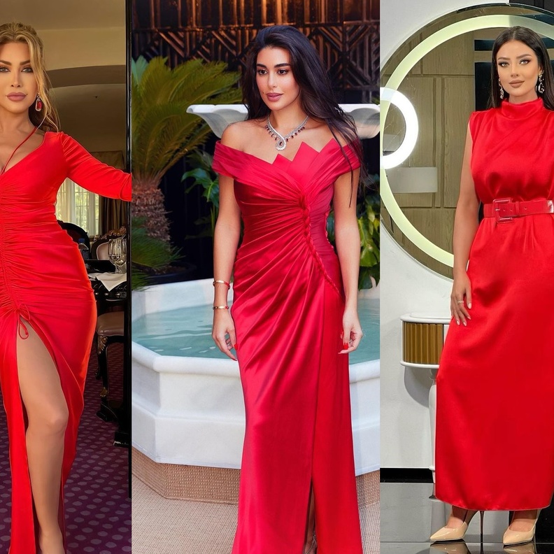 النجمات باطلالات حمراء في صيف 2022