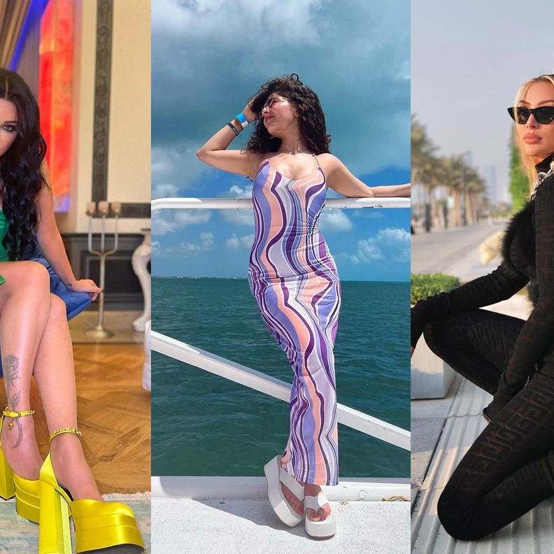 النجمات باحذية ضخمة