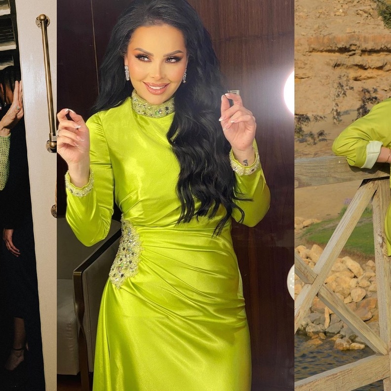 إطلالات النجمات باللون الأخضر الليموني