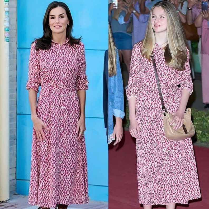 ليتيزيا ملكة إسبانيا بفستان ابنتها