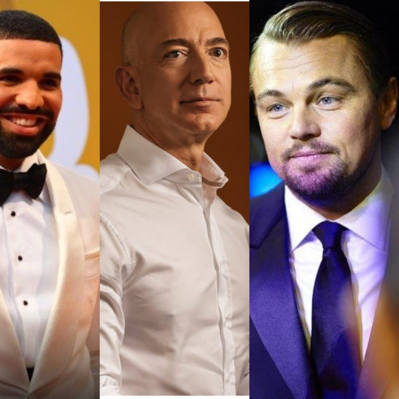 ليوناردو دي كابريو وجيف بيزوس ودريك