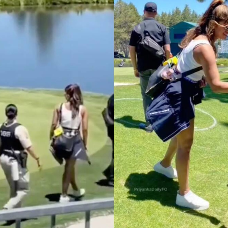 بريانكا تشوبرا تشجع زوجها نيك جوناس أثناء مشاركته في مباراة للجولف
