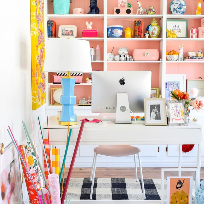 الألوان في تصميم مكتب منزلي مميز